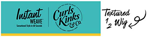 Sensationnel Curls Kinksandco Half Wig - Rain Maker Instant Weave Drawstring Cap for Natural 3C to 4C Hair Textures (1 JETBLACK)