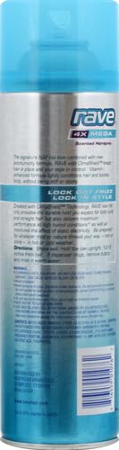 rave 4X Mega Long-Lasting Firm Hold Scented Hair Spray for Heat Protection, Volume and Shine - ClimaShield for Extra Humidity & Minimizes Frizz (Pack of 2)