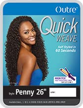 PENNY 26" (1 Jet Black) - Outre Synthetic Quick Weave Half Wig