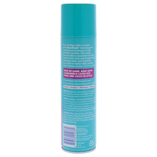 rave 4X Mega Long-Lasting Firm Hold Scented Hair Spray for Heat Protection, Volume and Shine - ClimaShield for Extra Humidity & Minimizes Frizz (Pack of 2)
