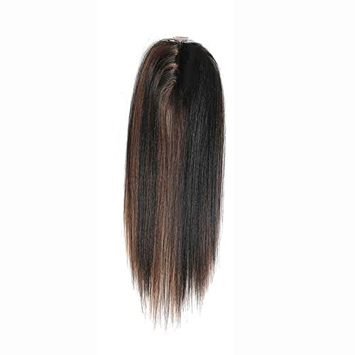 X-TRESS Synthetic Hair Bundles with Closure Black Ombre Medium Brown Balayage Yaki Straight Weft Weave Swiss Lace Hair Extension Heat Resistant