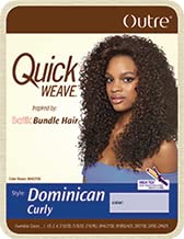 Outre DOMINICAN CURLY BUNDLE HAIR (1B Off Black) Batik Quick Weave Synthetic Half Wig