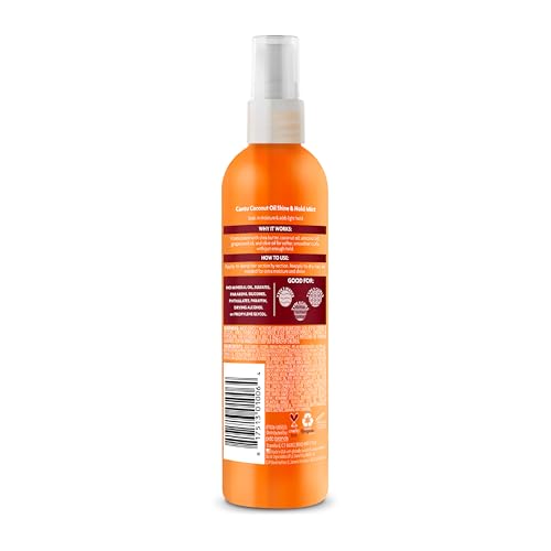 Cantu Coconut Oil Shine & Hold Mist with Shea Butter for Natural Hair, 8 fl oz