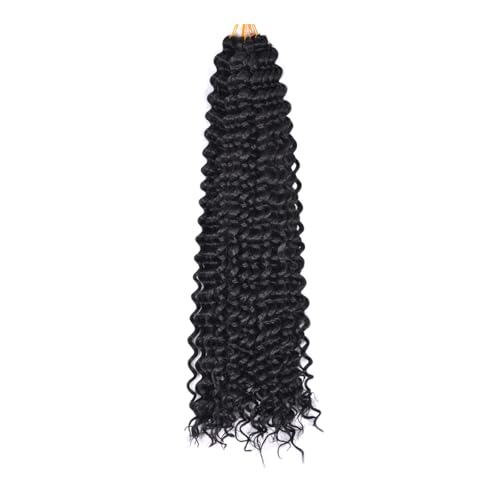 Curly Braiding Hair #1B Natural Black 2PCS 24Inch Ocean Wave Crochet Hair for Black Women Curly Crochet Hair for Boho Braids(24inch,2pack)
