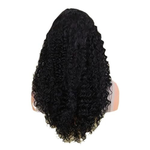 HELLORSO Curly Lace Front Wig Human Hair Wig Glueless Wet And Wavy Lace Front Wigs Human Hair Lace Front Wigs Pre Plucked Synthetic Wigs For Women Daily 26 Inch Black Wig