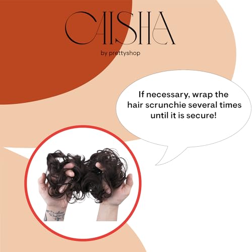 CAISHA Synthetic Fiber Hairpiece Scrunchie Scrunchy Updo Slightly Wavy Gray Blond Mix G21B
