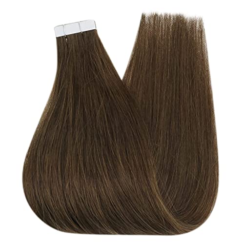 Full Shine Tape in Hair Extensions 22 Inch Color 4 Light Brown Hair Extensions Remy Hair Extensions Tape in Extensions Natural Human Hair 50Grams 20 Pieces Brown Tape in Hair Extensions Human Hair