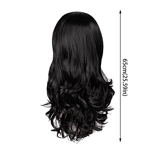 Bagmrteho Natural Color Long Body Wave Lace Front Wig Caps Human Hair Wig Hair Wraps (Black, One Size)