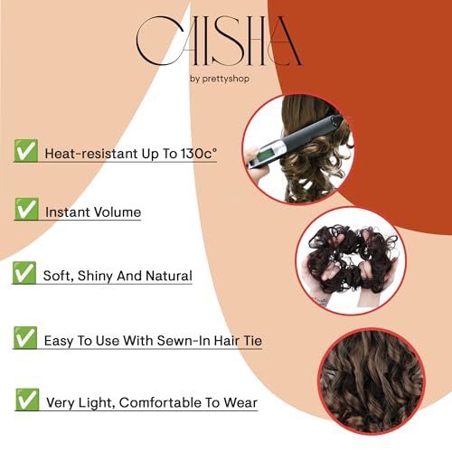 CAISHA Synthetic Fiber Hairpiece Scrunchie Scrunchy Updo Slightly Wavy Gray Blond Mix G21B
