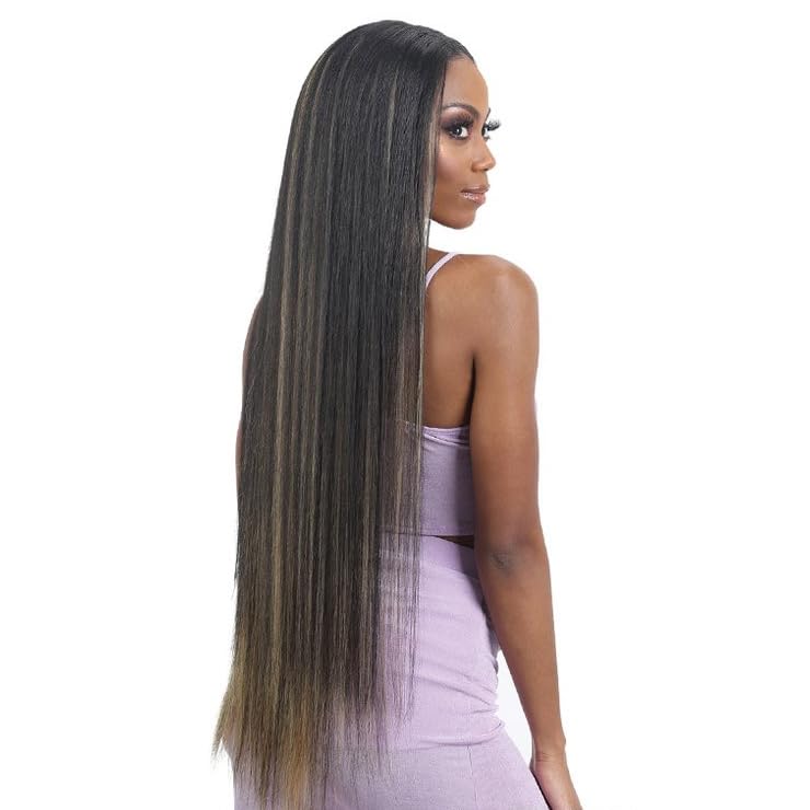 Organique Mastermix STRAIGHT 30" - Shake-N-Go Synthetic Bundle Weave (1Pack, 1B OFF BLACK)