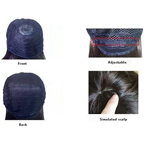 Bagmrteho Natural Color Long Body Wave Lace Front Wig Caps Human Hair Wig Hair Wraps (Black, One Size)