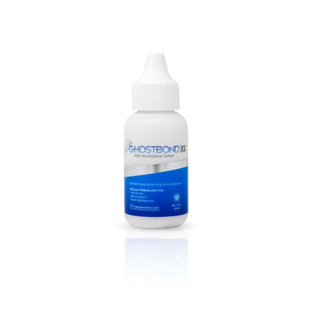 GHOSTBOND XL Hair Replacement Adhesive 1.3oz- Invisible Wig Bonding Glue: Water & Oil-Resistant, Non-Toxic, Light Hold for Secure and Natural-Looking Poly and Lace Hairpiece, Wigs & Toupee Systems