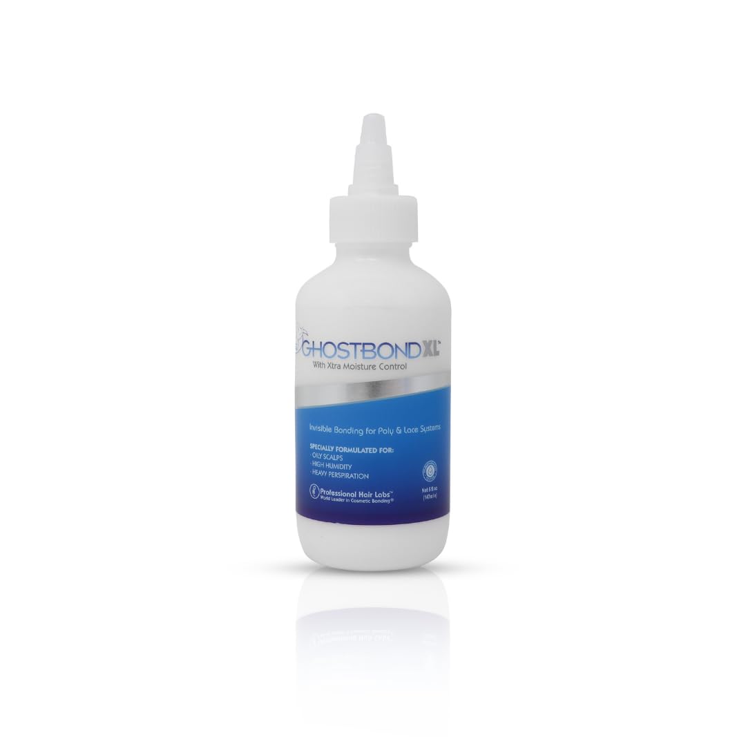 GHOSTBOND XL Hair Replacement Adhesive 5oz- Invisible Wig Bonding Glue: Water & Oil-Resistant, Non-Toxic, Light Hold for Secure and Natural-Looking Poly and Lace Hairpiece, Wigs & Toupee Systems