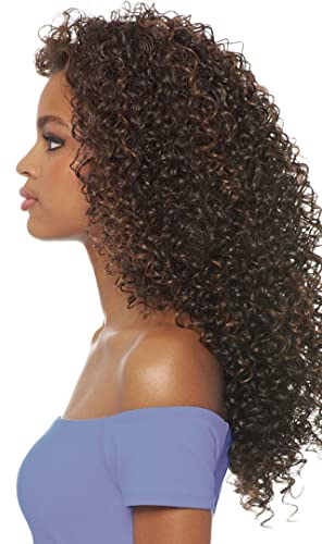 Outre DOMINICAN CURLY BUNDLE HAIR (1B Off Black) Batik Quick Weave Synthetic Half Wig