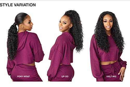 Sensationnel Instant Updown Halfwig Pony - Iud 2 4 Style in 1 Half Wig And Pony Drawstring (1B OFFBLACK)