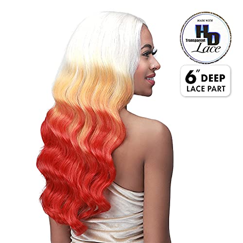 BOBBI BOSS HD Lace Front Wig 6 inch Deep Lace Part MediFresh MLF631 Tonia, Safe Heat Styling (TD21B/Blue)