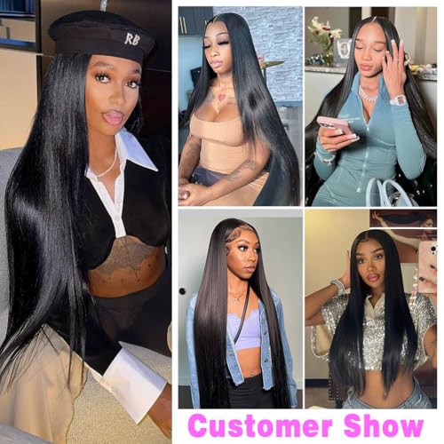 16A Straight Bundles Human Hair 100% Unprocessed Brazilian Virgin Remy Hair Straight 4 Bundles Human Hair Remy Hair Extensions Double Weft Natural Black