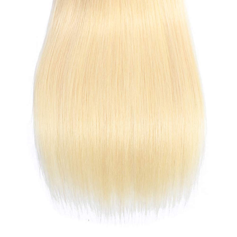 LAPONDAI 613 Blonde 3 Bundles Human Hair Straight Hair (18 20 22) 8A Brazilian Body Wave Blonde Human Hair Bundle 100% Virgin Remy Hair 613 Bundles Human Hair Extensions (#613 Straight)