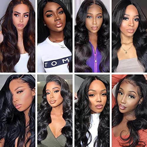 Human Hair Bundles Body Wave Bundles Human Hair 14 14 14 Inch 10A Brazilian Hair Bundles Human Hair 100% Unprocessed Virgin 3 Bundles Human Hair Weave Bundles Human Hair Extensions Natural Color