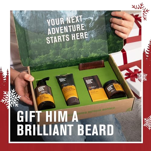 Every Man Jack Mens Sandalwood Grooming Set - Five Full-Sized Essentials: Wash, Lotion, Hydrating Oil, Butter, and Comb