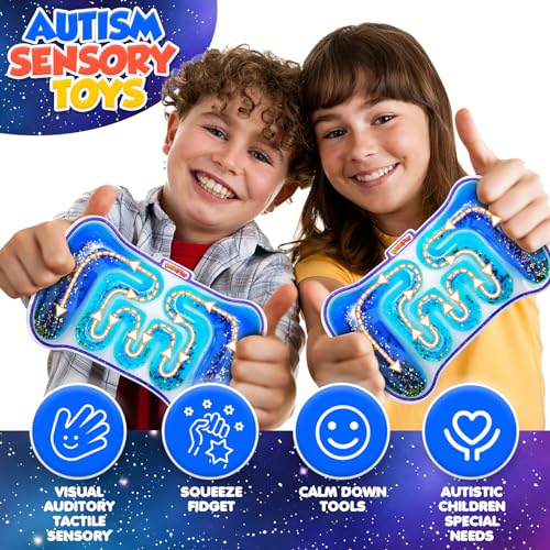 Squishy Sensory Toys for Kids - Fidget Sensory Toys for Autistic Children Special Needs, Sensory Toys for Kids with Autism - Sensory Fidget Toys with Filled Goo for Calming Down Classroom