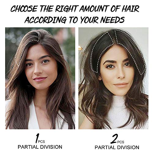 FEIPRO Real Remy Human Hair Clip in Hair Extensions Short Straight Thick Double Weft One Piece Hair Pieces for Thinning Hair Invisible Hairpin Increase Women Men Hair Volume 8 inch#2 Brown