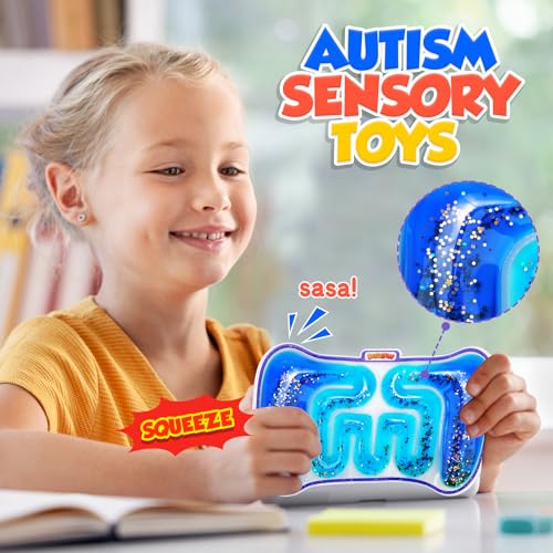 Squishy Sensory Toys for Kids - Fidget Sensory Toys for Autistic Children Special Needs, Sensory Toys for Kids with Autism - Sensory Fidget Toys with Filled Goo for Calming Down Classroom