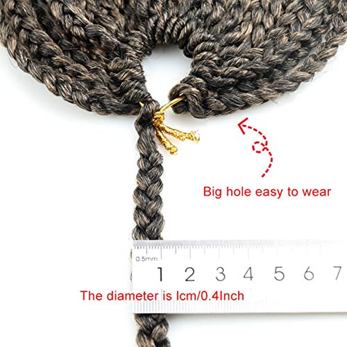 Hair Bungees Fiber Crochet Hair With Three Braids Wrapped Around The Tail Box Braids Curly Ends Horsetail Wig Hair Bundles with Frontal per Plucked (Brown, One Size)