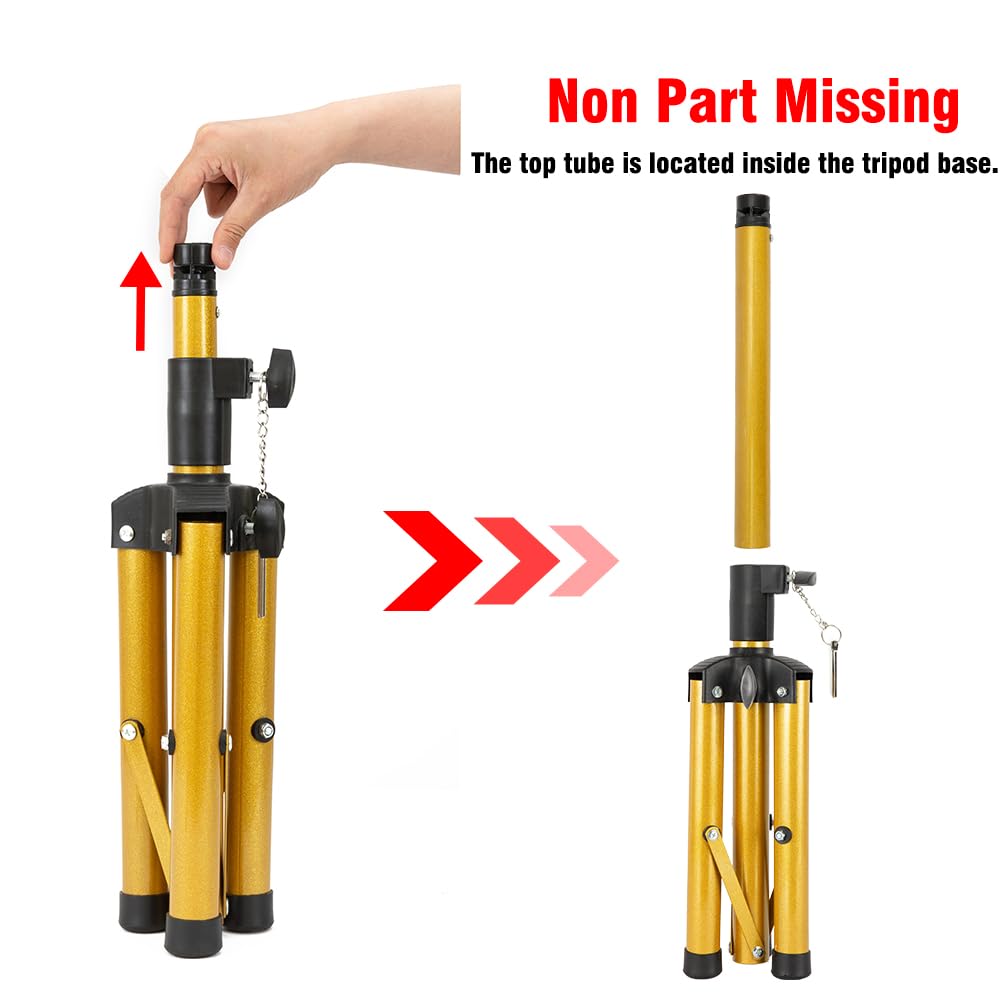 AliLeader 55 Inch Wig Stand Tripod with Head Heavy Duty Wig Stand Tripod Wig Head Stand with Mannequin Head Wig Tripod Stand with Tool Tray (Mannequin Head Not Included)