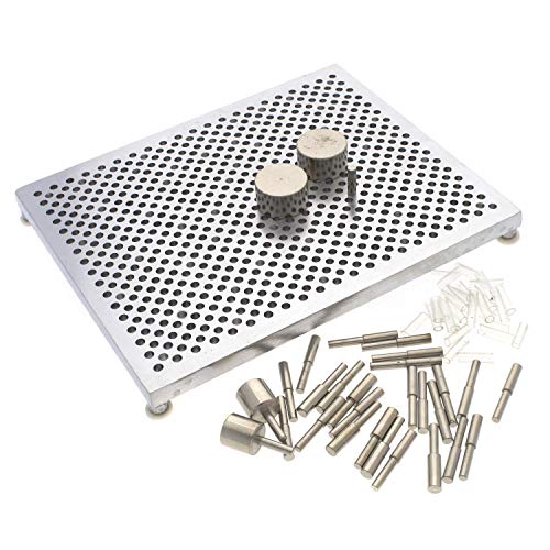 The Beadsmith, Wig Jig, Wig-A-Ma-Jig Deluxe, 4.5 x 5.5 inch square jig, includes 30 metal pegs, tool for making wire findings, components and jewelry designs