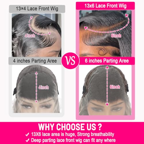Hakaniya 13x6 Body Wave Lace Front Wigs Human Hair Pre Plucked HD Transparent Lace Frontal Wigs Human Hair 180% Density Glueless Wigs Human Hair with Baby Hair for Women 26 Inch