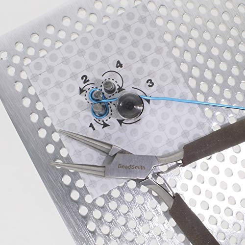 The Beadsmith, Wig Jig, Wig-A-Ma-Jig Deluxe, 4.5 x 5.5 inch square jig, includes 30 metal pegs, tool for making wire findings, components and jewelry designs