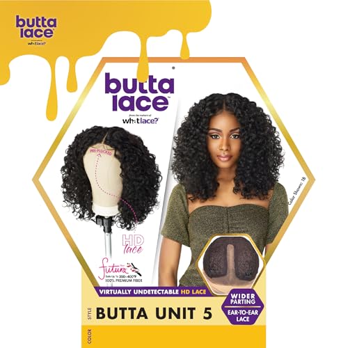 Sensationnel Butta lace front wigs - butta unit 5 glueless extra wide 5 inch deep part synthetic wig preplucked hairline hd lace with babyhair - Butta unit 5 (1B OFFBLACK)