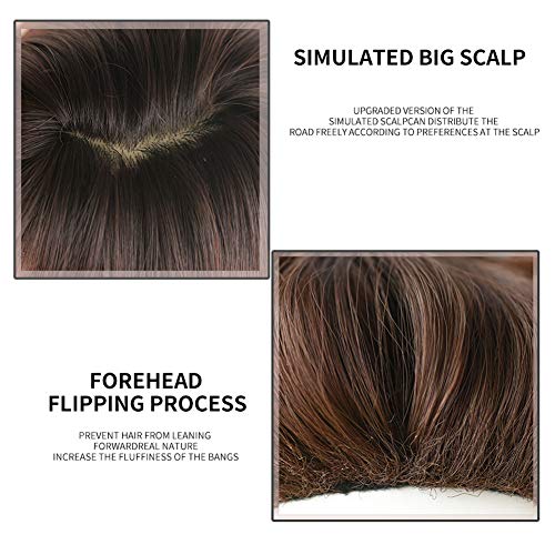 HUAISU Long Black Straight Hair Wig with Bangs Synthetic High Density Long Hair Wig for Women