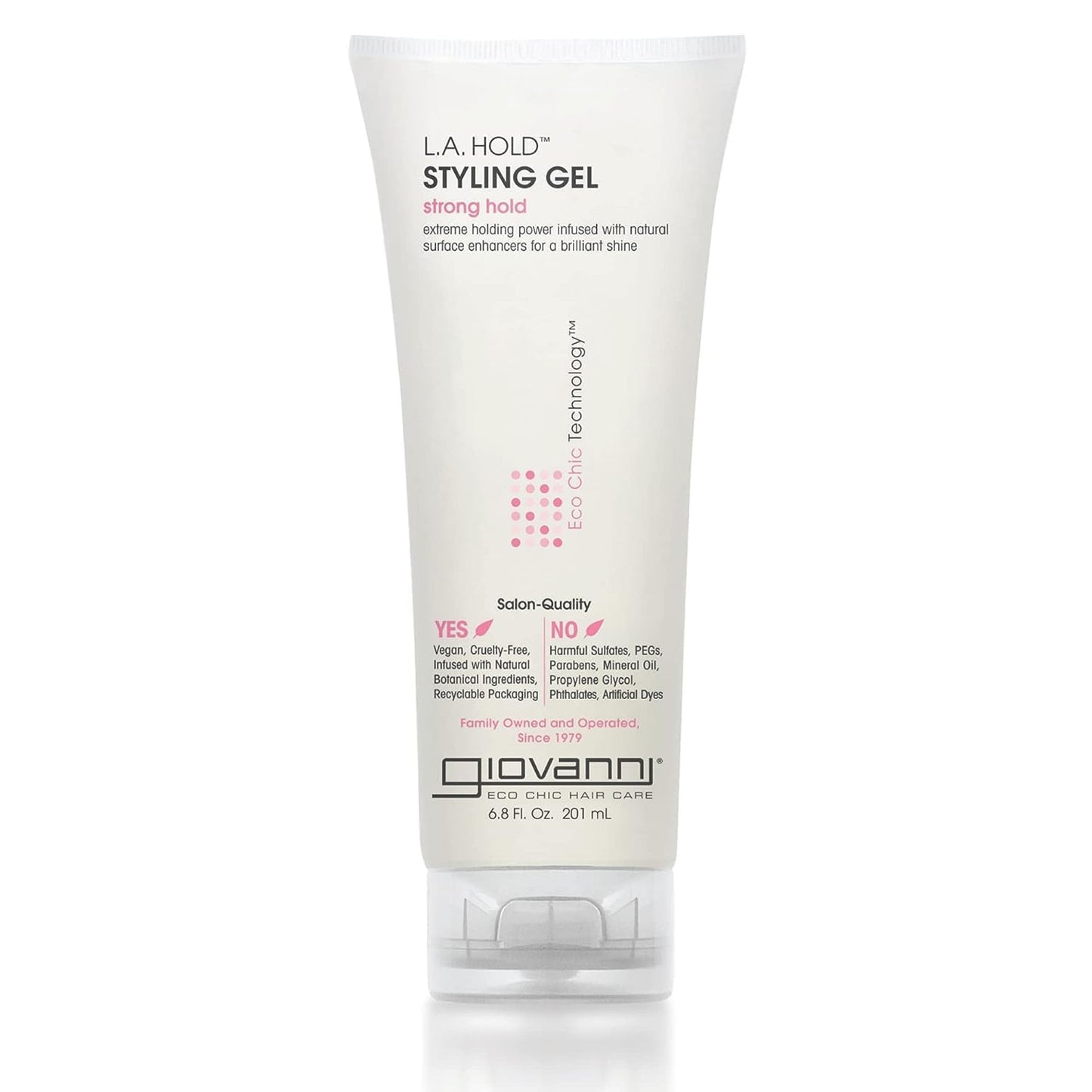 GIOVANNI L.A. Hold Styling Gel - Strong Hold, Hair Gel for Women and Men, Vegan, No Parabens or Phthalates, Infused with Natural Botanical Ingredients, Lightweight Hair Styling Gel - 6.8 oz (1 Pack)