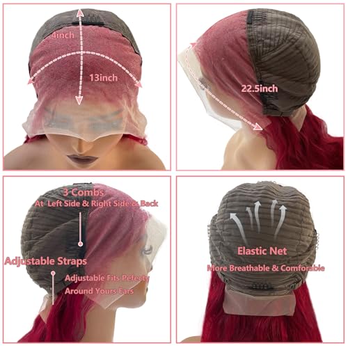 Munx Highlight Ombre Lace Front Wig Human Hair 4/27 Honey Blonde HD Lace Front Wigs Human Hair Pre Plucked 13x4 Body Wave Lace Front Wigs Human Hair 180 Density for Women 34inch