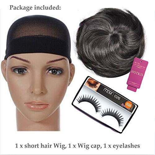 HOTKIS Pixie Cut Wig Human Hair Short Human Hair Wigs for Black Women Blonde 1b/27 Short Wigs Human Hair Short Natural Hair Wigs Pixie Wig with Bang Ombra 27