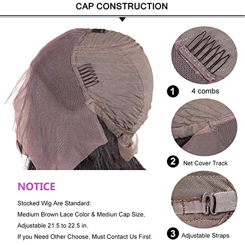 Rapidsflow® 100% Human Hair Swiss Full Lace Wig For Women Remy Human Hair Straight 150% Density Full Lace Wigs for Black Women(30 inch)(Free 2 Wig Cap + Carry Pouch)