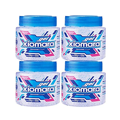 Xiomara Professional Hair Styling Gel with Aloe Vera Long-lasting Hold, 4 Pack of 8.80 Oz Each Jar, Clear