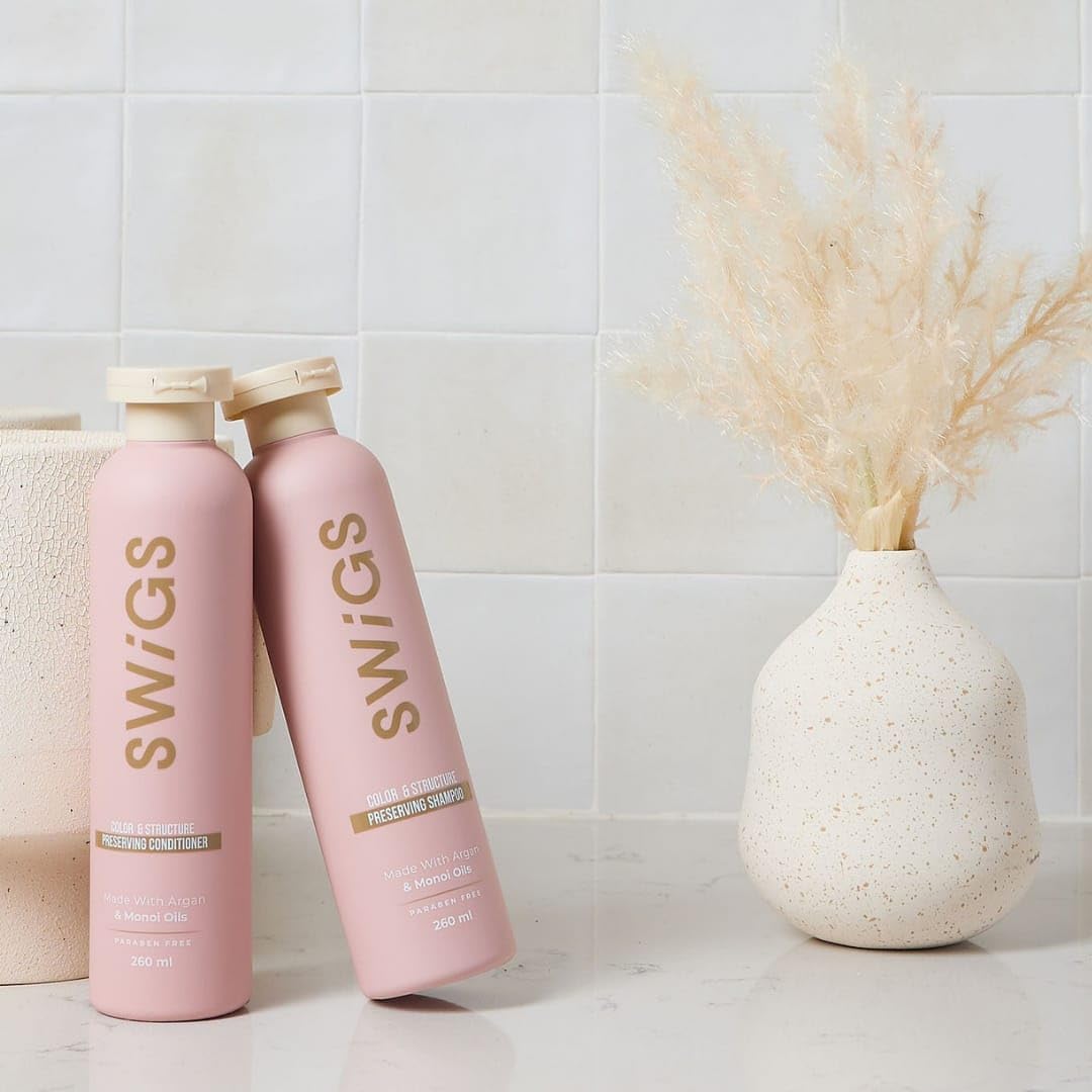 SWIGS Human & Synthetic Wig Shampoo & Conditioner set| Detangle Wig |Color-Safe| Promotes Body & Volume | Promote Silkiness & Shine | 2 Pack, 8 oz