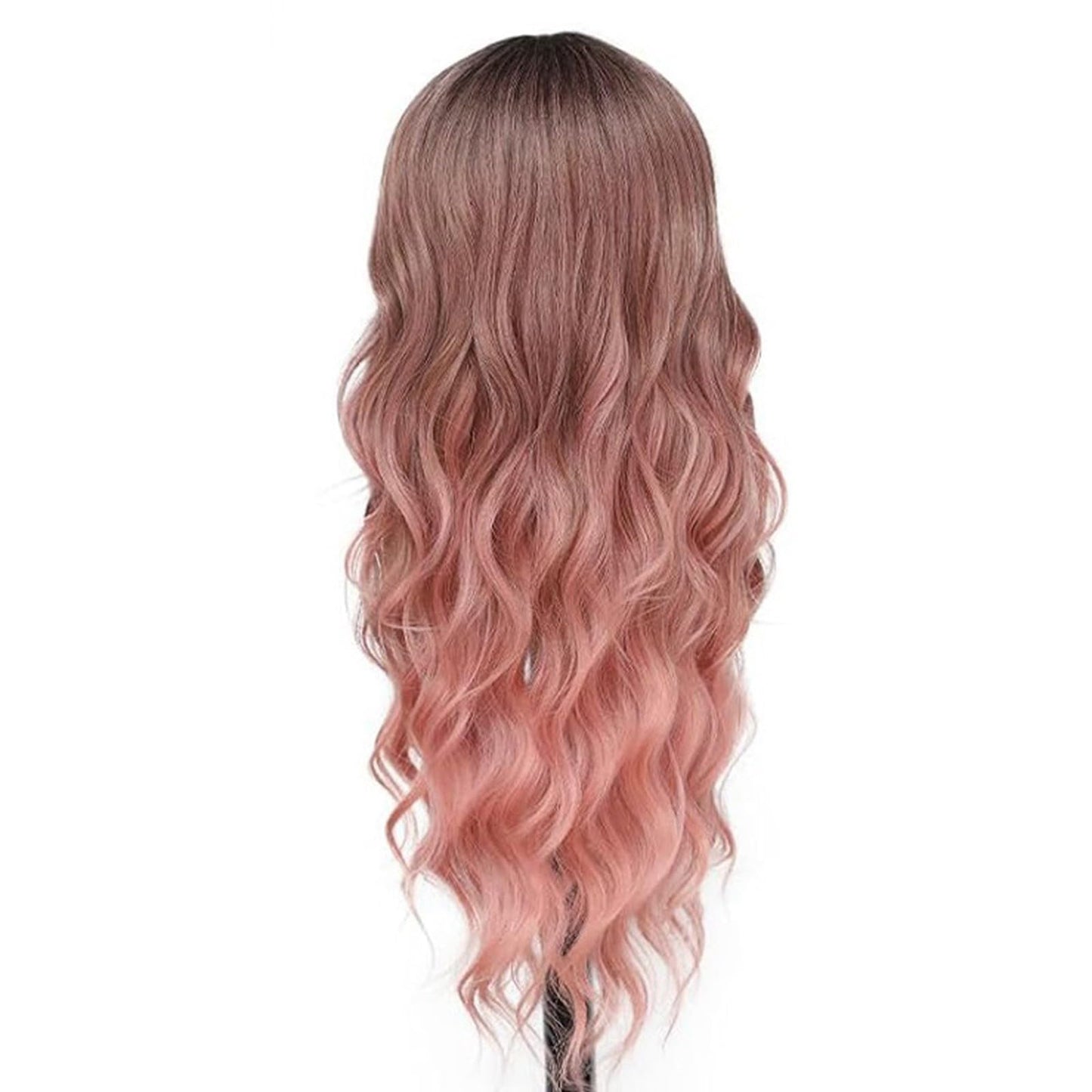 YruYptpaln Deep Wave Lace Front Wigs Wigs Glueless Wear And Go Wet and Wavy Lace Front Wigs Middle Part Wigs for White Women(Pink, One Size)