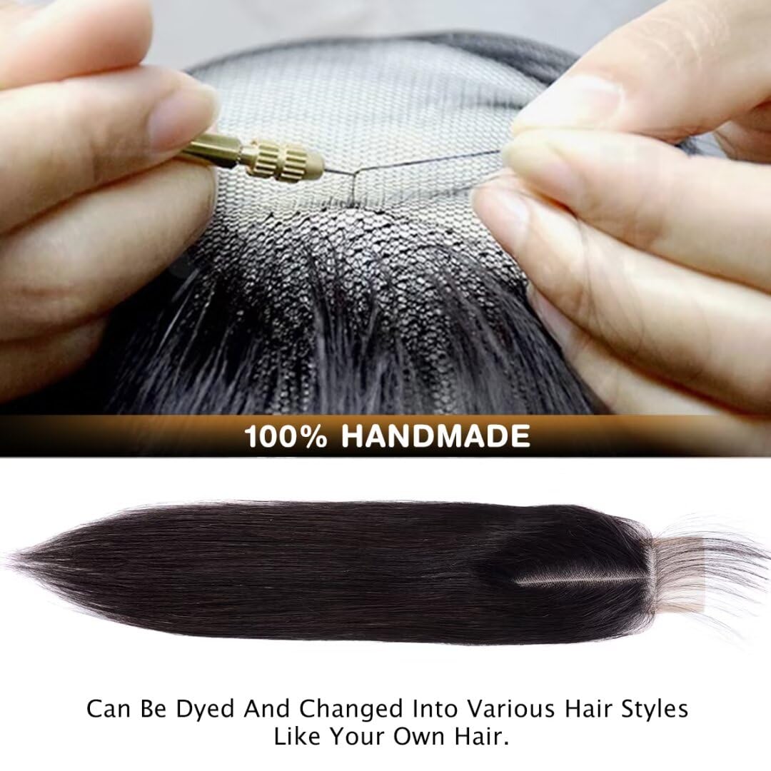 Tiny Knots Deep Middle Part Transparent 2x6 HD Lace Closure Straight Human Hair Pre Plucked