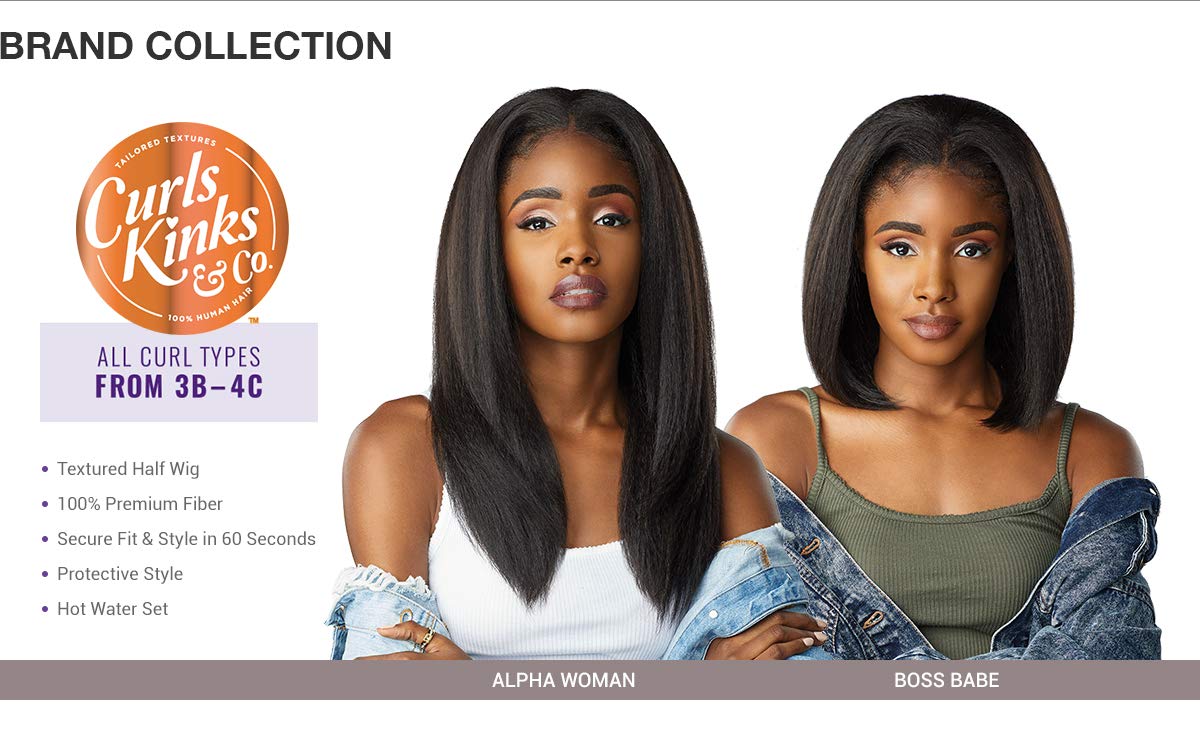 Sensationnel CKCo HalfWig - Synthetic Instant weave full wig style CURLS KINKS AND CO Half wig - ALPHA WOMAN (1B)