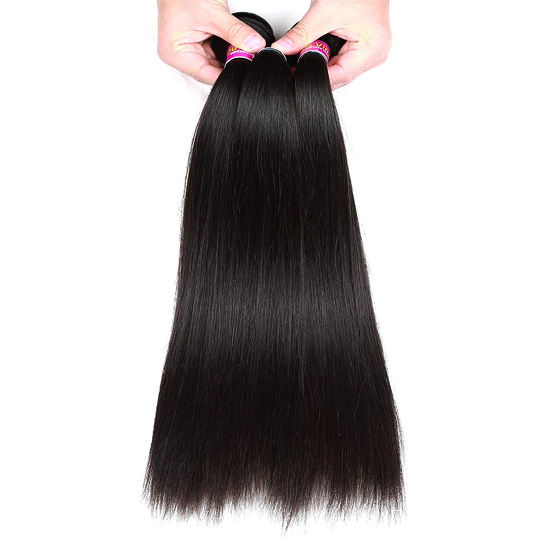 RN BEAUTY Brazilian Straight Virgin Hair 4 Bundles Deals Mink Unprocessed Remy Hair Good Cheap Weave Wefts Human Hair Extensions 50g/Piece 200Gram Natural Black Color 10 10 10 10 Inches