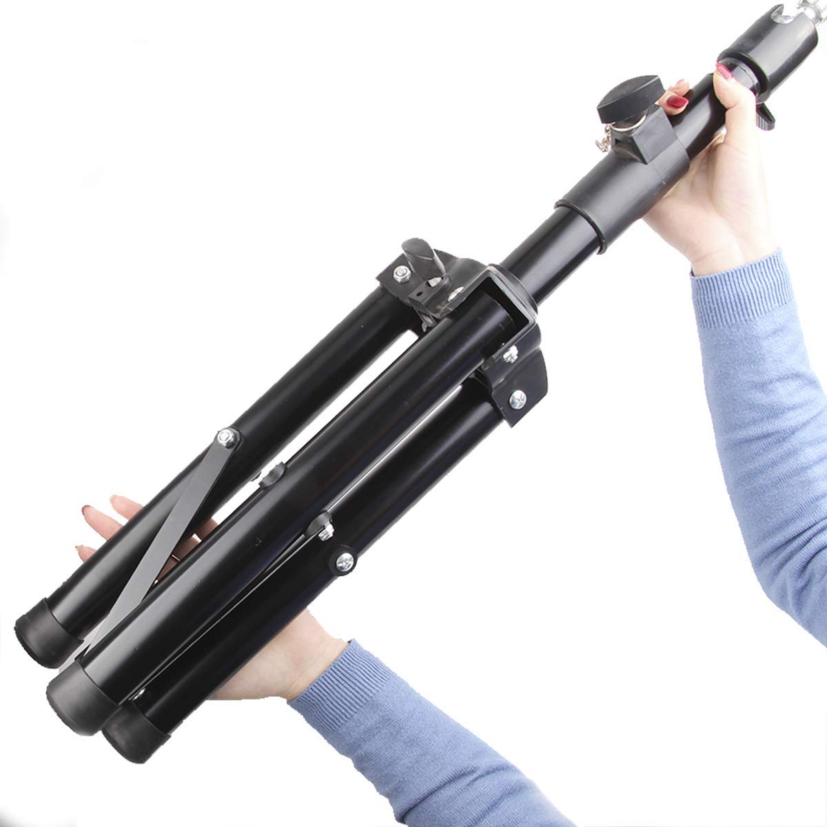 AliLeader 55 Inch Wig Stand Tripod with Head Heavy Duty Wig Stand Tripod Wig Head Stand with Mannequin Head Wig Tripod Stand with Tool Tray (Mannequin Head Not Included)