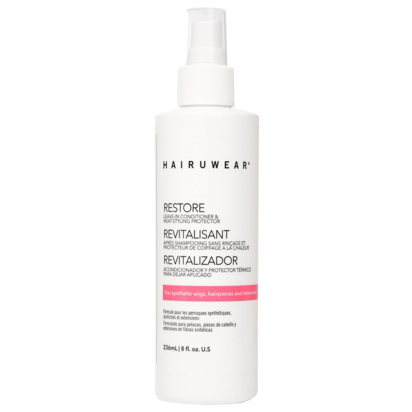 HairUWear"Restore" Leave in Conditioner & Heat Styler Protector for Wigs & Hair Extensions 8 oz.