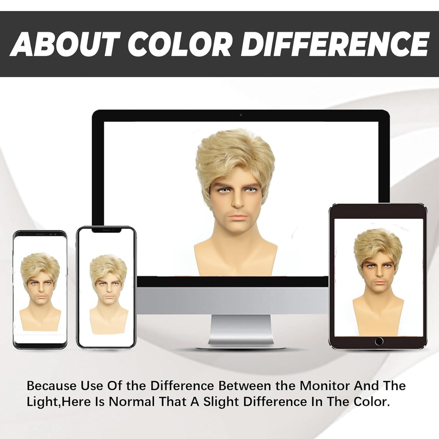 DARLIN HAIR Mens Blonde Wig, Short Blonde Wig Men Natural Layered Fluffy Synthetic Heat Resistant Halloween Cosplay Wig