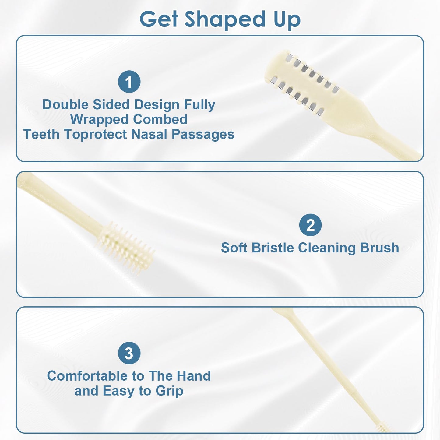 ZKENIRD 6 Pcs 2-in-1 Nasal Hair Cutter, Upgrade Double Sided Nose Hair Knife, 360° Nostril Hair Remover Tool, Nose Hair Trimmer, Nasal Hair Cutter for Men Women, with Soft Cleaning Brush (Cream)