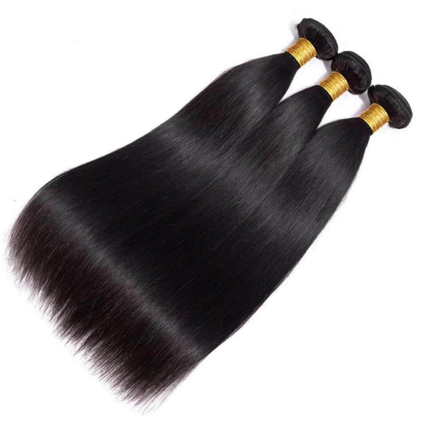 SIIKAP Straight Human Hair Bundles 100% Unprocessed 12A Brazilian Virgin Hair 14 14 14 Inch Straight Bundles Human Hair Double Weft 3 Bundles Straight Weave Natural Black