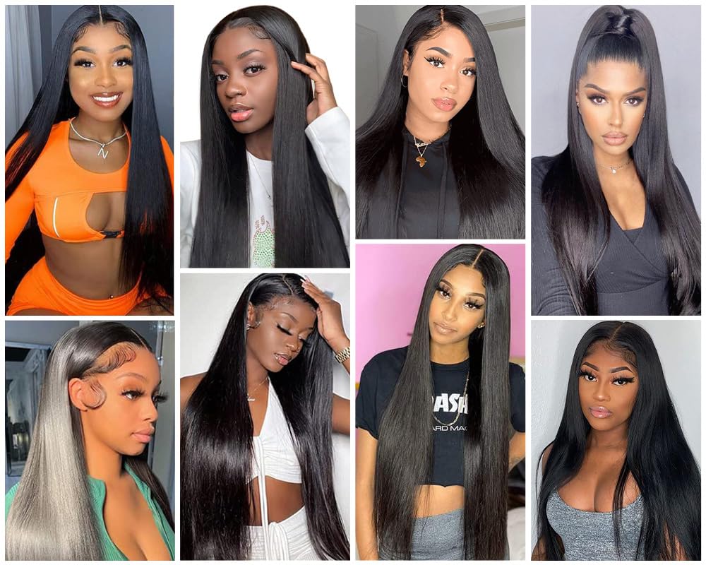 QTHAIR 14A Virgin Straight Hair Transparent Hd Lace Closure (20inch) 4x4 Free Part 130% Density Top Swiss Lace Natural Black Color Straight Human Hair Closure with Baby Hair